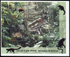 India HB 69A 2009 Fauna Salvaje Y Rara Del Noreste MNH - Autres & Non Classés