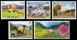 India 3339/43 2020 Parques Nacionales Fauna MNH - Autres & Non Classés