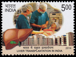 India 2593 2014 Transplante De Hígado MNH - Sonstige & Ohne Zuordnung