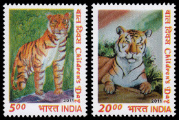 India 2356/57 2011 Día De La Infancia Fauna Tigre MNH - Otros & Sin Clasificación