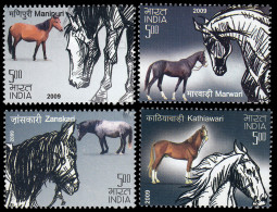 India 2188/91 2009 Caballos Indios MNH - Otros & Sin Clasificación