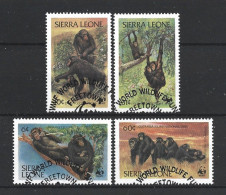 Sierra Leone 1983 WWF Chimpanzee Y.T. 553/556 (0) - Sierra Leone (1961-...)