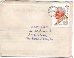 62631 - Polen - 1990 - 1000Zl Papst EF A Bf ZGORZELEC -> GORLOVKA (UdSSR) - Cartas & Documentos