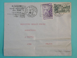 DK 11  ETS OCEANIE  BELLE LETTRE PRIVEE 1937 PAPEETE A   TROYES  FRANCE  +N°121 122 + +AFF. INTERESSANT++ ++ + - Cartas & Documentos