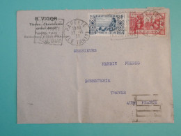 DK 11  ETS OCEANIE  BELLE LETTRE PRIVEE 1937 PAPEETE A   TROYES  FRANCE  + +AFF. INTERESSANT++ ++ + - Covers & Documents