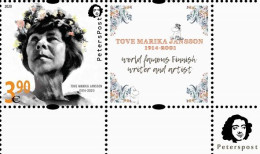 Finland Finnland Finlande 2020 Tove Jansson World Famous Writer And Artist National Art Day Peterspost Stamp With Label - Nuevos