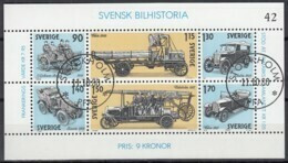 SCHWEDEN  Block 8, Gestempelt, Geschichte Des Schwedischen Automobilbaus 1980 - Blocchi & Foglietti