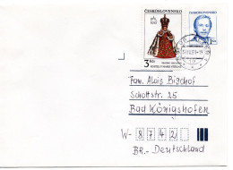 62639 - Tschechoslowakei - 1991 - 1Kcs GAU "V. Havel" M ZusFrankatur PLZEN -> Deutschland - Cartas & Documentos