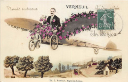 27-VERNEUIL- PLANANT AU-DESSUS DE VERNEUIL UN BONJOUR - Verneuil-sur-Avre