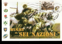 SEI NAZIONI ANNULLO  FDC  VIAGGIATA UIFOS - Rugby