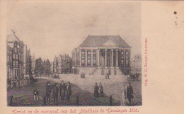 2747	142	Groningen, Gezicht Op De Voorgevel Van Het Stadhuis Te Groningen 1820 (zie Hoeken, (bovenkant Is Afgeknipt??) - Groningen