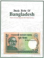 BANGLADESH P52 2 TAKA 2011-2022  X  7 SIGNATURES VARIETIES ORIGINAL BANKNOTES IN LARGE FOLDER OF THE BANK      UNC. - Bangladesch