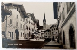 Golling, Oberer Markt, Gasthaus Fleischhauerei, Kaufhaus, Auto, Ca. 1955 - Golling