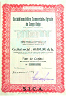 Société Immobilière , Commerciale Et Agricole Du Congo Belge - P.de Capital (SICA). - Afrique