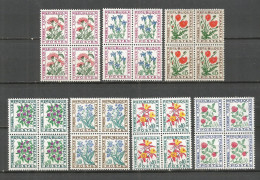 FRANCIA TAXE IMPUESTOS YVERT NUM. 95/101 ** NUEVOS SIN FIJASELLOS EN BLOQUE DE 4 - 1960-.... Mint/hinged