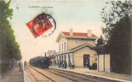 10-CLEREY- LA GARE ( CARTE EN COULEUR ) - Sonstige & Ohne Zuordnung