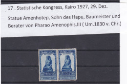 ÄGYPTEN - EGYPT - EGYPTIAN -.ÄGYPTOLOGIE -17, STATISTISCHE KONGRESS 1927 - AMENHOTEP M..H. - Nuovi