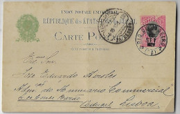 Brazil 1900 Postal Stationery Card To Portugal 6 Mm Line Spacing On The Back & Without Accent On The 2 "es" Of "réservé" - Postal Stationery