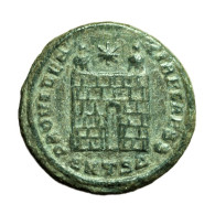 Roman Coin Constantine II Thessalonica Follis AE19mm Bust / Camp Gate 04234 - L'Empire Chrétien (307 à 363)