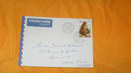 ENVELOPPE DE 2003../ CACHETS GIBRALTAR POUR CROIX FRANCE + TIMBRE SINGE - Gibraltar