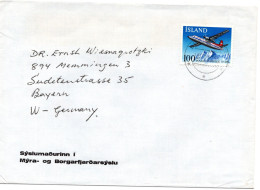 62651 - Island - 1978 - 100Kr Flugzeug EF A Bf BORGARNES -> Westdeutschland - Airplanes