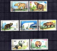 Animaux Ours Mongolie 1989 (108) Yvert N° 1650 à 1656 Oblitéré Used - Bären