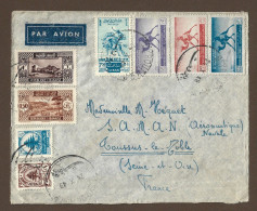 !!! LIBAN, LETTRE PAR AVION DE BEYROUTH POUR LA FRANCE DU 24 OCTOBRE 1949, AFFRANCHISSEMENT SPECTACULAIRE - Lebanon