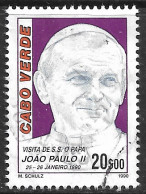 Cabo Verde – 1990 Pope John Paul II 20$00 Used Stamp - Kap Verde