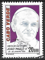 Cabo Verde – 1990 Pope John Paul II 20$00 Used Stamp - Cape Verde