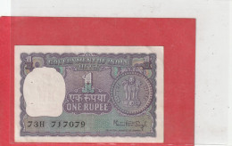GOVERNEMENT OF INDIA . 1 RUPEE .  1976 .  N° 73H 717079  .  2 SCANNES - Inde