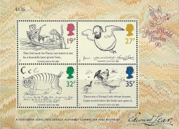 1988 MS1409 Edward Lear Miniature Sheet Mint HRD4 - Blocks & Kleinbögen