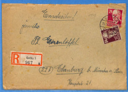 Allemagne Zone Soviétique - 1949 - Lettre Einschreiben De Gotha - G29808 - Altri & Non Classificati