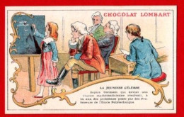 Chromo Chocolat Lombart. Série "La Jeunesse Célèbre". Sophie Germain, Mathématicienne. - Lombart