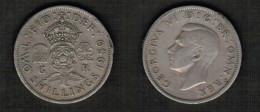 GREAT BRITAIN    2 SHILLINGS 1950 (KM # 878) #7715 - J. 1 Florin / 2 Shillings