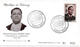 62667 - Dahomey - 1961 - 100F/85F H.Maga A FDC PORTO-NOVO - Benin - Dahomey (1960-...)