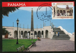 PANAMA (2022) Carte Maximum Card Bicentenario Independencia España, Amitié Franco-panaméenne, Plaza Francia, Coq Gaulois - Panama