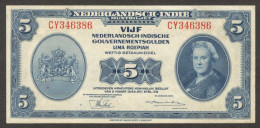 Netherlands Indies Civil Administration Indonesia NICA 5 Gulden P-113 1943 AUNC - Indonesien