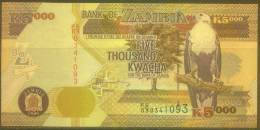 Zambia 5,000 Kwacha Note, P41e, UNC - Zambie