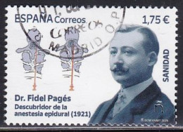 2024-ED. 5724-Sanidad. Dr. Fidel Pagés Descubridor De La Anestesia Epidural (1921)- USADO - Oblitérés