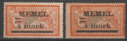 1920 - MEMEL - VARIETE "E" De MEMEL SANS BARRE INFERIEURE - YVERT N° 31 (*) SANS GOMME - Unused Stamps