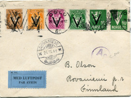 NORVEGE LETTRE PAR AVION DEPART OSLO 20-9-41 POUR LA FINLANDE - Lettres & Documents