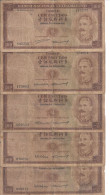 TIMOR 100 ESCUDOS 1959 VG+ P 24 ( 5 Billets ) - Hongkong