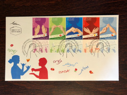 ISRAEL FDC COVER 2014 YEAR SIGN LANGUAGE DEAF PEOPLE HEALTH MEDICINE STAMPS - FDC
