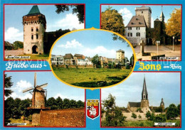 73082336 Zons Burgfried Schloss Rheintor Muehlenturm Kirche Zons - Dormagen