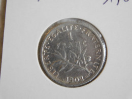 France 1 Franc 1902 SEMEUSE (636) Argent Silver - 1 Franc