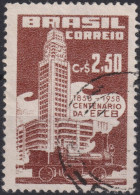 1958 Brasilien ° Mi:BR 926, Sn:BR 861, Yt:BR 643, Centenary Of The Brazil's Railway (EFCB) - Usados