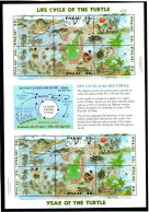 Palau Islands 1995 Sheet Turtle/Sealife Stamps (Michel 975/80 KLB) Nice MNH - Palau