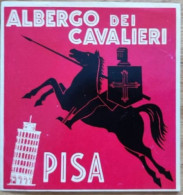 Italy Pisa Albergo Dei Cavalieri Hotel Label Etiquette Valise - Hotel Labels