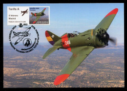 ESPAÑA (2024) Carte Maximum Card ATM - Aviones Históricos Polikarpov I-16, Historic Aircraft, Cuatro Vientos Airport - Tarjetas Máxima