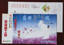 Butterfly,China 2006 Jiangle County Cosmetics City Pursuing The Realm Of Beauty Advertising Pre-stamped Card - Vlinders